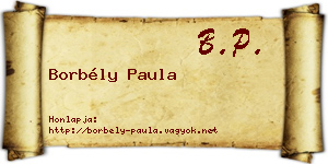 Borbély Paula névjegykártya